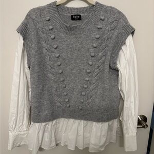 Fate Gray Cable Knit Sweater